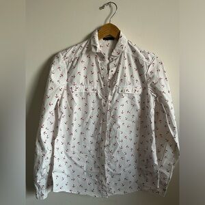 Massimo Dutti Anchor Nautical Button-down Cotton Shirt Women’s